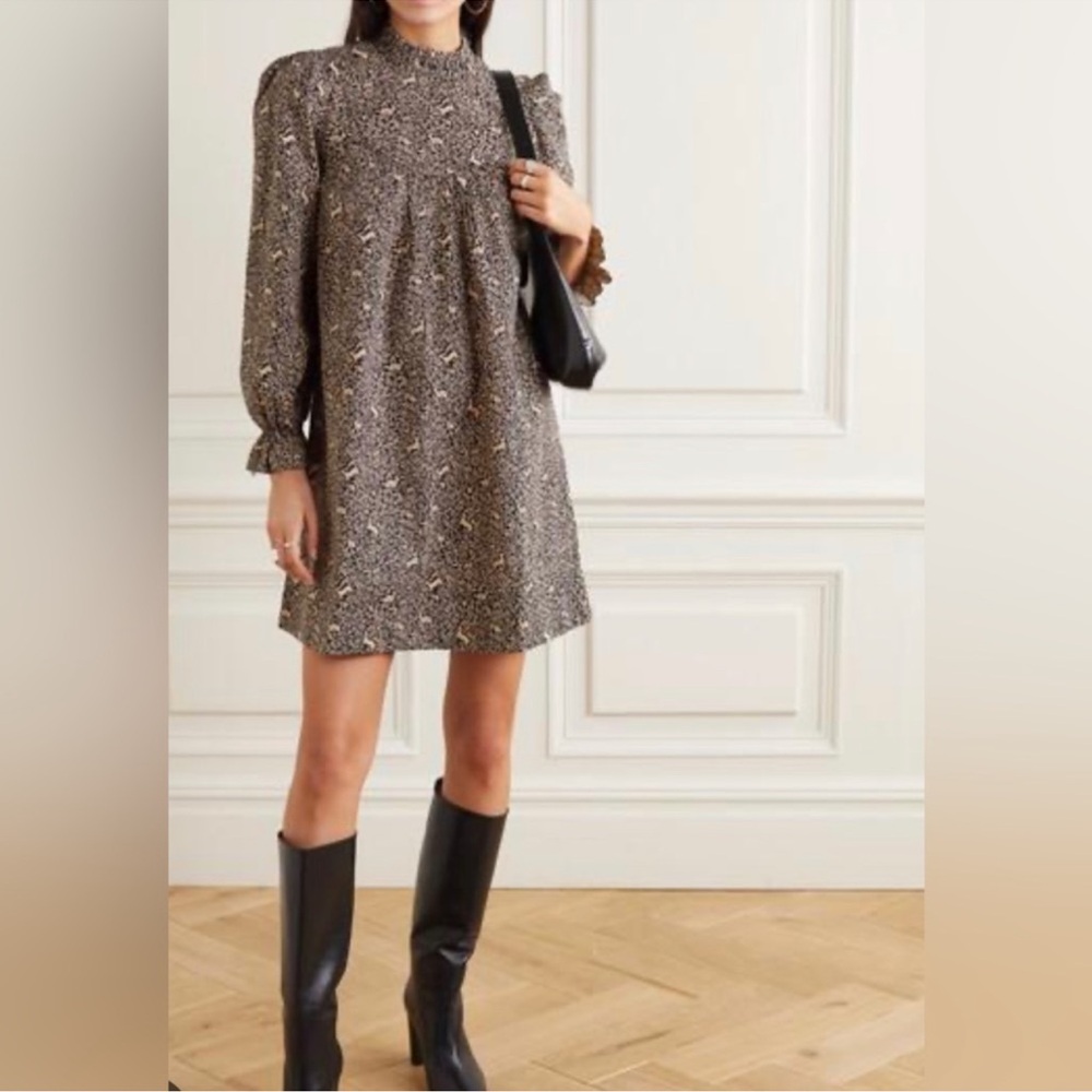 Doen Marabella Dress in Black Prancing Fawn Floral - Picture 2 of 9